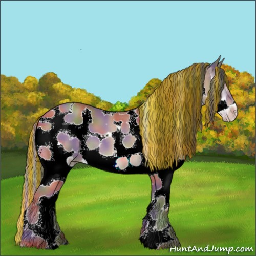 Horse Color:Painted Nacre Classic Champagne Sabino Splash Tobiano Frame 