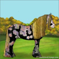 Horse Color:Painted Nacre Classic Champagne Sabino Splash Tobiano Frame 