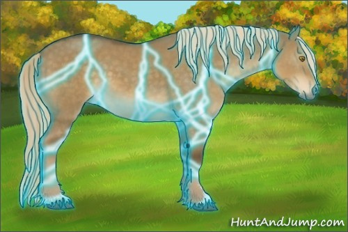 Horse Color:Thunderstruck Chocolate Palomino Dun Sabino 