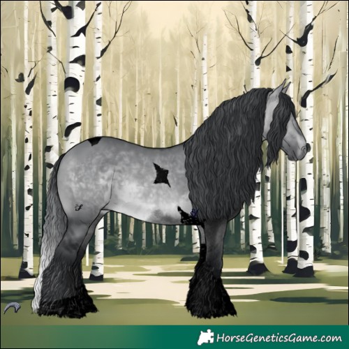 Horse Color:Void Brown Chinchilla Dun Tobiano 