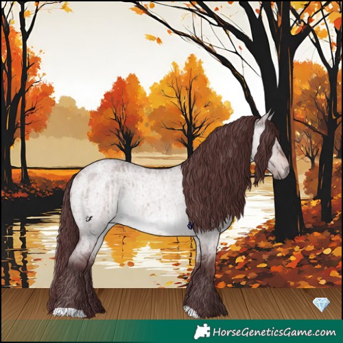Horse Color:Platinum Chocolate Bay Roan Dun Brindle 