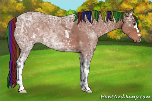 Horse Color:Painted White Spotted Bay Ice