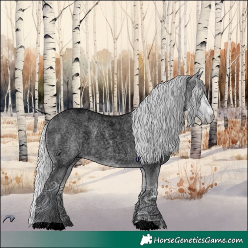 Horse Color:Void Silver Brown Chinchilla Ice Roan Dun 