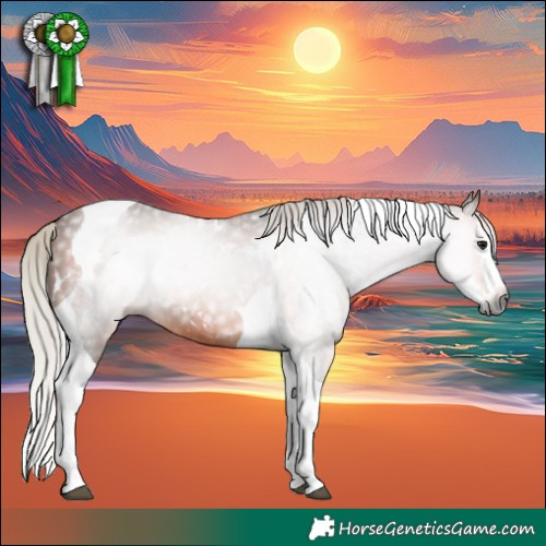 Horse Color:Gray White Spotted Silver Bay Splash Tobiano Rabicano