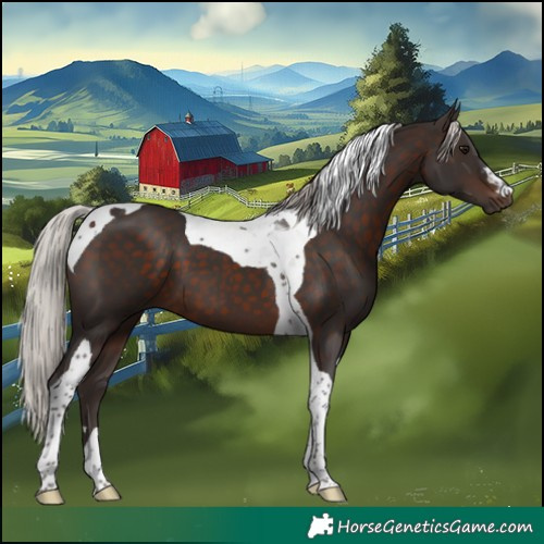 Horse Color:Silver Brown Tobiano