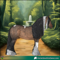 Horse Color:Brown Dun Tobiano 
