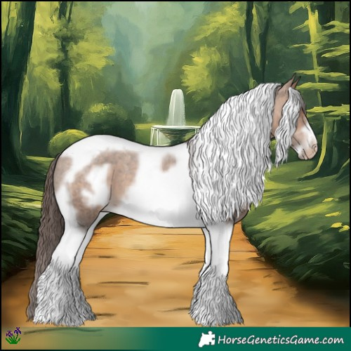 Horse Color:Bay Dun Tobiano Frame Varnish 