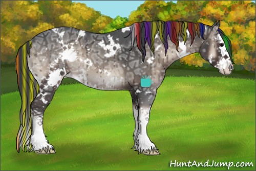 Horse Color:Painted White Spotted Blue Onyx Ice Splash 