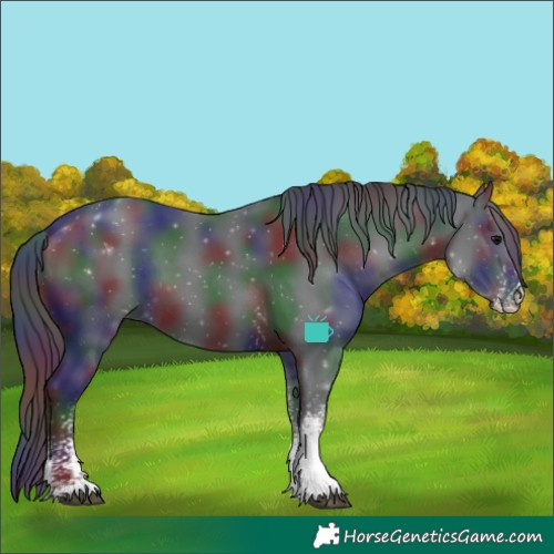 Horse Color:Nacre White Spotted Black