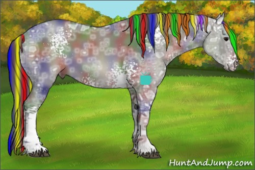 Horse Color:Painted Nacre White Spotted Grullo Ice Sabino 