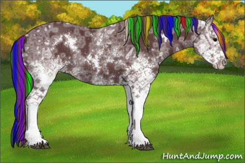 Horse Color:Painted White Spotted Chocolate Black Ice Rabicano