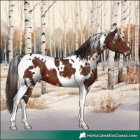 Horse Color:White Spotted Liver Chestnut Tobiano 