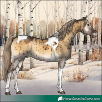 Horse Color:Chocolate Palomino Onyx Tobiano Brindle