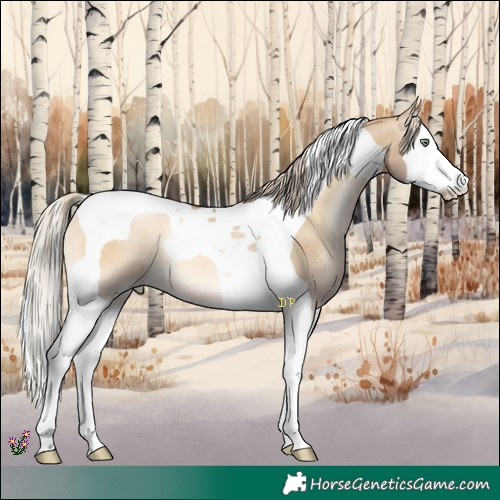 Horse Color:Chocolate Palomino Pearl Onyx Splash Tobiano 