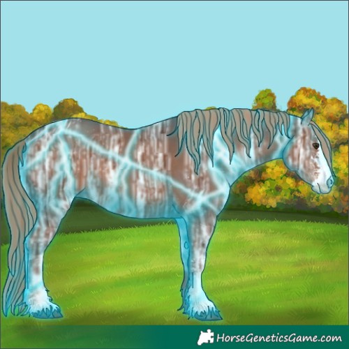 Horse Color:Thunderstruck Liver Chestnut Ice Sabino 