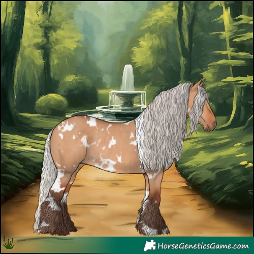 Horse Color:White Spotted Silver Bay Dun Rabicano 