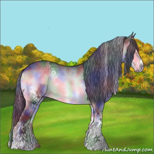 Horse Color:Nacre White Spotted Brown Chinchilla Onyx Sabino 