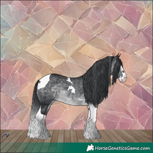 Horse Color:Brown Chinchilla Splash Tobiano 