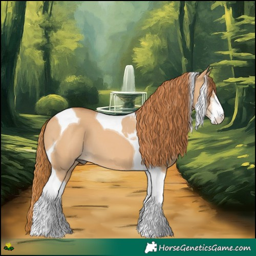 Horse Color:White Spotted Red Dun Tobiano 