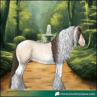 Horse Color:Amber Champagne Dun Tobiano Rabicano 