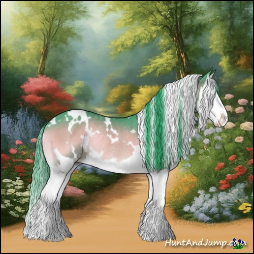 Horse Color:Watercolor White Spotted Bay Onyx Splash Rabicano 