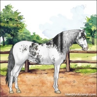 Horse Color:White Spotted Black 