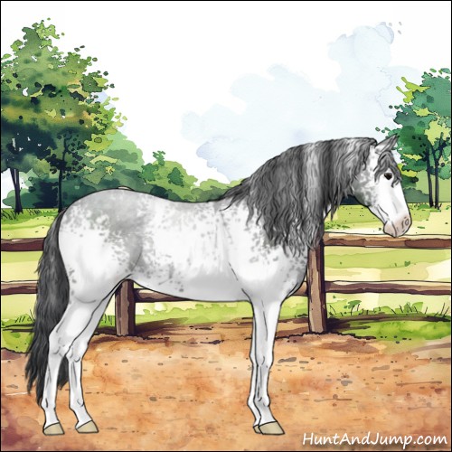 Horse Color:White Spotted Black Sabino Rabicano 