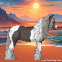 Horse Color:Silver Black Tobiano