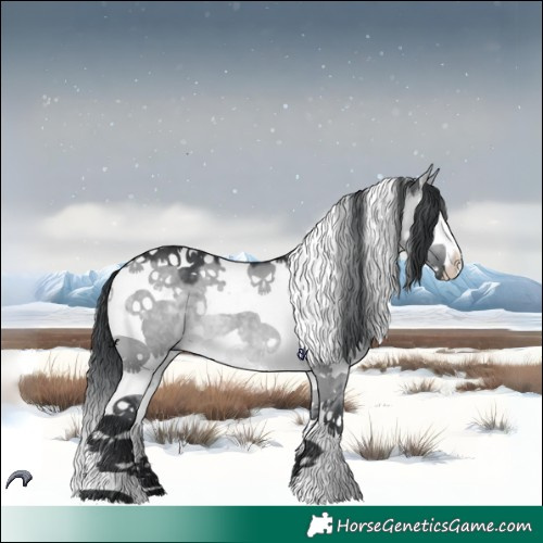 Horse Color:Brown Chinchilla Dun Splash Tobiano