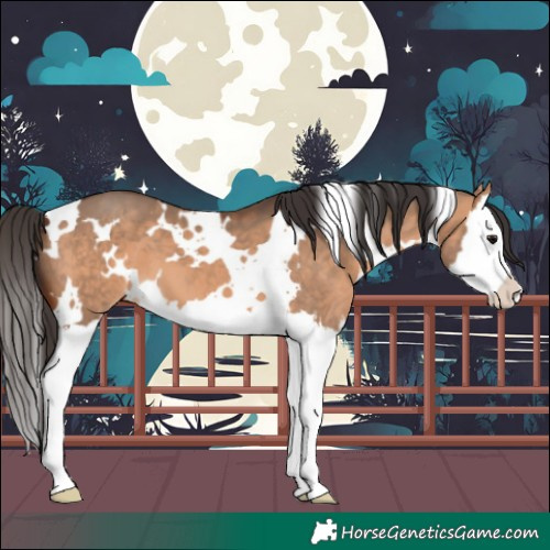 Horse Color:White Spotted Bay Dun Splash 