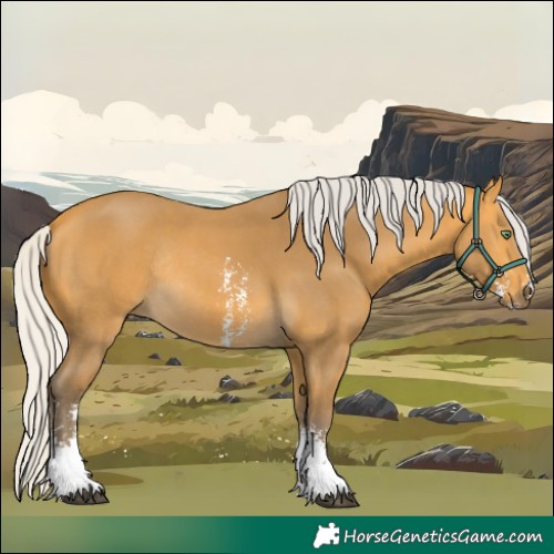 Horse Color:Silver Buckskin Sabino Rabicano 