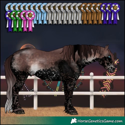 Horse Color:Void Platinum Chocolate Brown Sabino Splash Tobiano 
