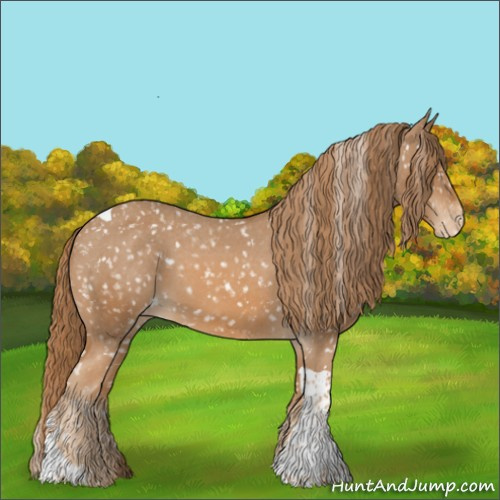 Horse Color:Chestnut Tobiano Snowflake Varnish