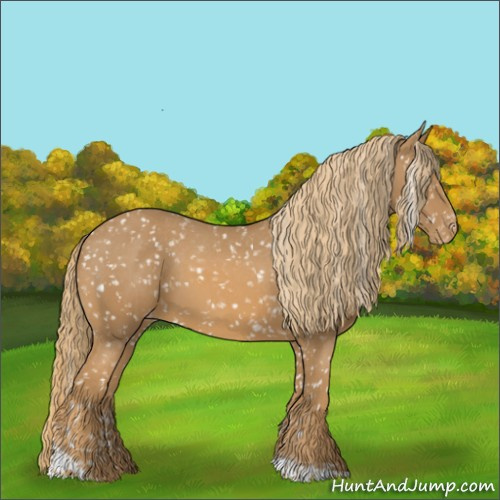 Horse Color:Chestnut Tobiano Snowflake Varnish