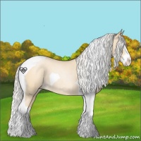 Horse Color:Silver Smoky Blue Roan Pearl Splash Tobiano 