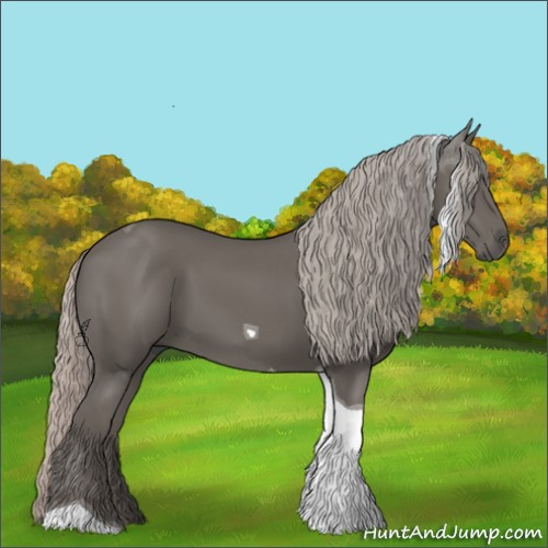 Horse Color:Silver Black Tobiano 