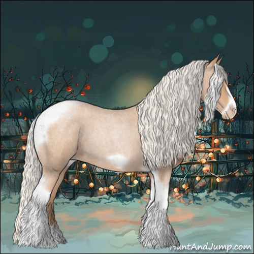 Horse Color:Silver Blue Roan Pearl Tobiano Frame 