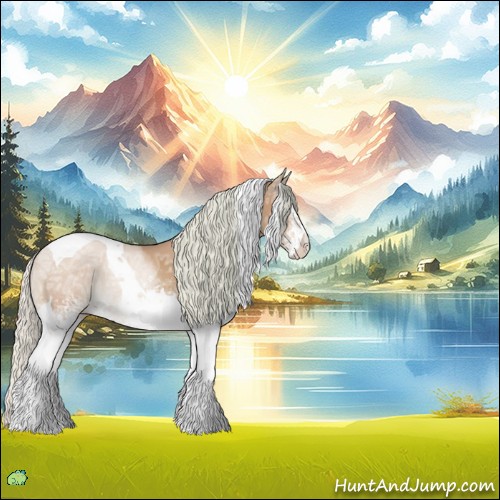 Horse Color:Watercolor White Spotted Silver Bay Ice Pearl Tobiano 