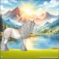 Horse Color:Watercolor White Spotted Silver Bay Ice Pearl Tobiano