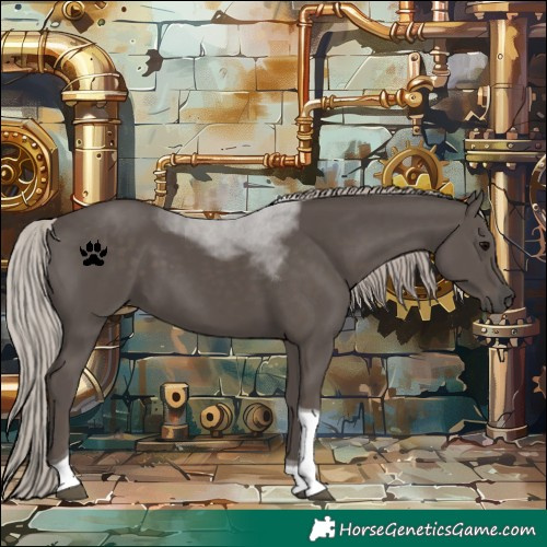 Horse Color:Silver Black Tobiano