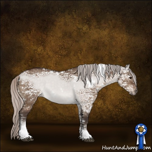Horse Color:White Spotted Silver Brown Ice Dun Tobiano 