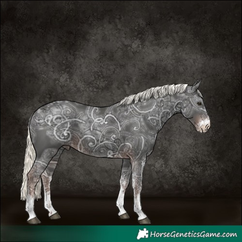 Horse Color:White Spotted Liver Chestnut Ice Mushroom 