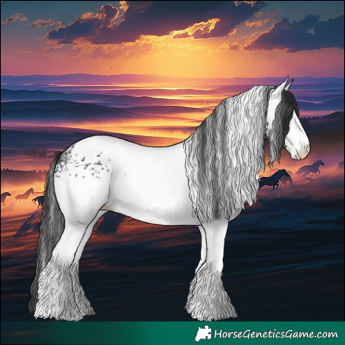 Horse Color:White Spotted Black 