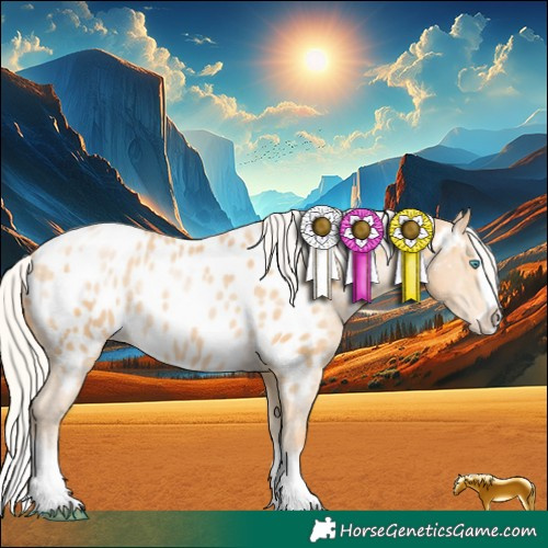Horse Color:Silver Buckskin Pearl Splash Near Leopard Rabicano 