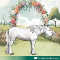 Horse Color:Gray Silver Black Pearl Tobiano