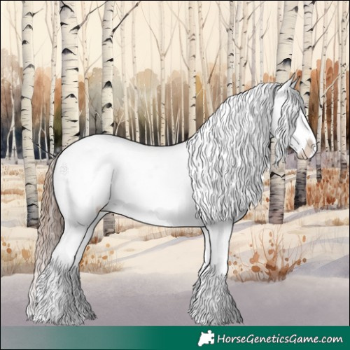 Horse Color:Amber Champagne Tobiano Snowflake Varnish
