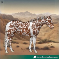 Horse Color:Chestnut Tobiano Snowflake Varnish