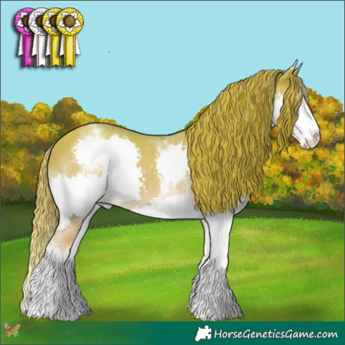 Horse Color:Watercolor White Spotted Gold Champagne Splash 