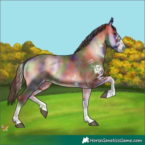Horse Color:Nacre White Spotted Liver Red Onyx 