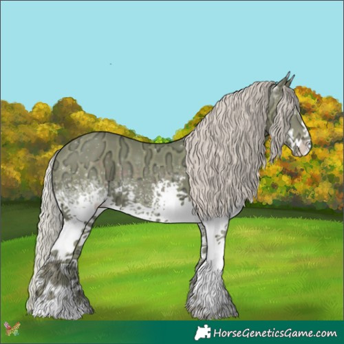 Horse Color:Watercolor White Spotted Silver Black Ice 